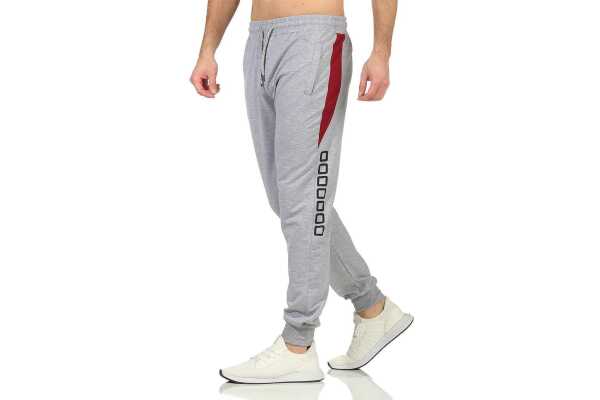 Herren Jogginghose Trainigshose Freizeithose mit Muster. Grau-4300 2XL