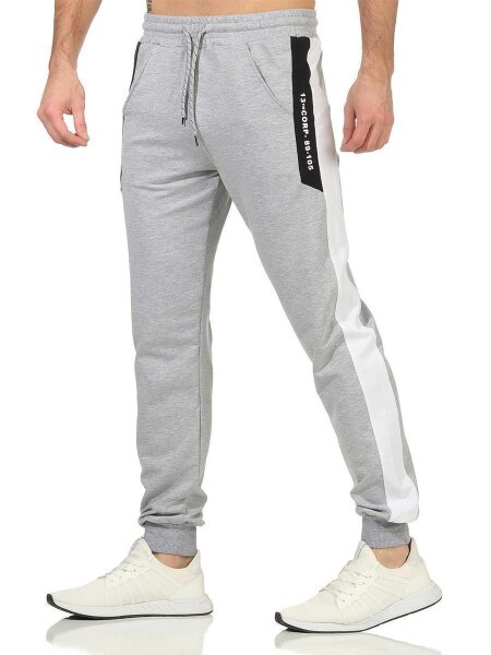 Herren Jogginghose Trainigshose Freizeithose mit Muster. Grau-4301 2XL