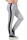 Damen Jogging Hose Sport mit Taschen Streifen;   Grau-Schwarz M/38