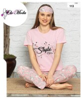 Damen Pyjama Set 3 Teiler Sommer mit Schlafmaske,...
