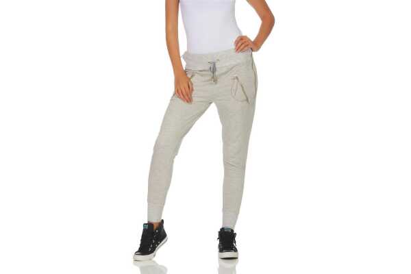Damen Jogginghose Freizeithose,  Grau-Meliert XL