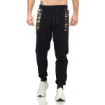 Herren Jogginghose Trainigshose Freizeithose mit Muster. Schwarz-4184 M