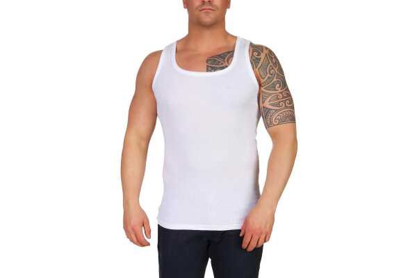 4er Pack Herren Unterhemden 100% Baumwolle, Unterhemd Feinripp, Unterwäsche,Top, atmungsaktiv,  Weiß 2XL