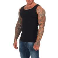 4 Stück Unterhemd Feinripp Unterwäsche Baumwolle; Schwarz/2XL