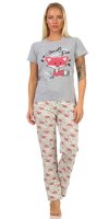 Damen Pyjama Set 3 Teiler Sommer mit Schlafmaske, Baumwolle 64 S