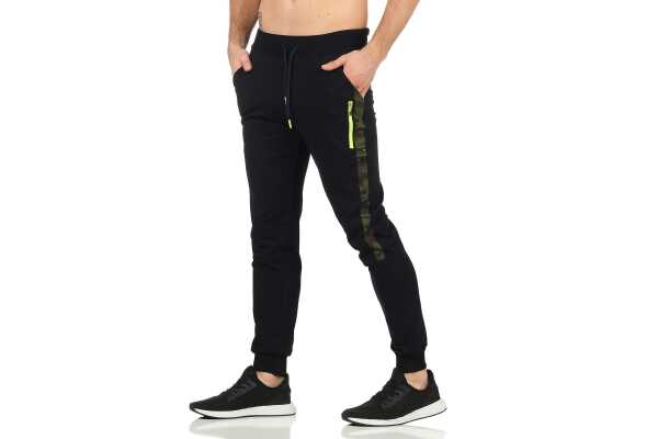 Herren Jogginghose Trainigshose Freizeithose mit Muster. Dunkelblau-4187 3XL