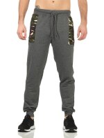 Herren Jogginghose Trainigshose Freizeithose mit Muster. Dunkelgrau-4184 2XL