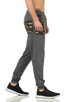 Herren Jogginghose Trainigshose Freizeithose mit Muster. Dunkelgrau-4184 2XL