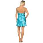 Damen Negligé Satin Nachtkleid Reizwäsche mit Spitze;