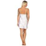 Damen Negligé Satin Nachtkleid Reizwäsche mit Spitze;