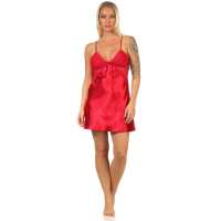 Damen Negligé Satin Nachtkleid Reizwäsche mit...