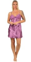 Damen Negligé Satin Nachtkleid Reizwäsche mit...