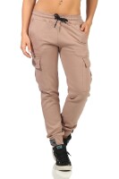 Damen Jogginghose Sporthose Fitness Freizeithose mit seitentaschen,  Altrosa L