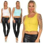 Damen T-Shirt Bauchfrei Top Bustier Oberteil Freizeit;