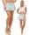 Damen Jeans Minirock Faltenrock, Hellblau S
