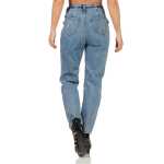 Damen Jeans Hose Risse Hochbund Röhrenjeans Skinny Slim Fit Stretch,