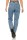 Damen Jeans Hose Risse Hochbund Röhrenjeans Skinny Slim Fit Stretch, Blau-024-2 M/38