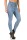 Damen Jeans Hose Risse Hochbund Röhrenjeans Skinny Slim Fit Stretch, Hellblau-376 L/40