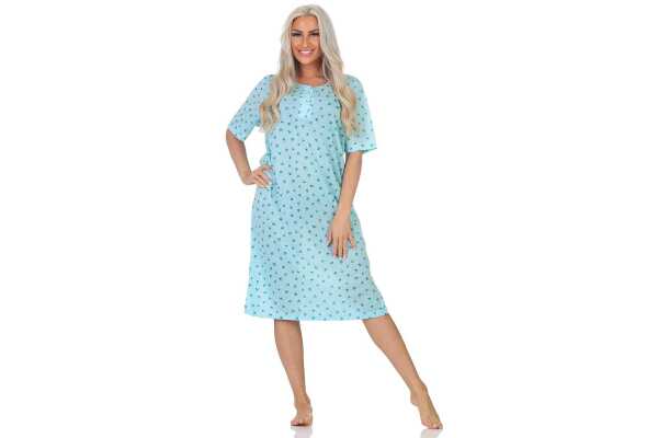 Damen Nachthemd Sleepshirt Nachtwäsche mit Muster,