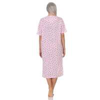 Damen Nachthemd Sleepshirt Nachtwäsche mit Muster, Rosa/XL/42