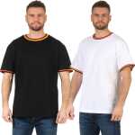 Herren T-Shirt kurzarm 100% Baumwolle  Fußball  Fan Trikot  Schwarz-Rot-Gold