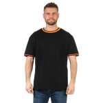 Herren T-Shirt kurzarm schwarz weiß 100% Baumwolle Schwarz M