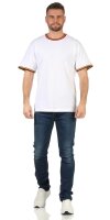 Herren T-Shirt kurzarm schwarz weiß 100% Baumwolle Weiß L