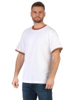 Herren T-Shirt kurzarm schwarz weiß 100% Baumwolle Weiß L