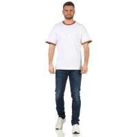 Herren T-Shirt kurzarm schwarz weiß 100% Baumwolle Weiß XL
