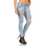 Damen Jeans Hose Risse Röhrenjeans Skinny Slim Fit Stretch,