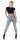 Damen Jeans Hose Risse Röhrenjeans Skinny Slim Fit Stretch, Hellblau-385 S/36