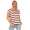 Damen T-Shirt Gestreift Shirts Kurzarm Sommer, Bordo S