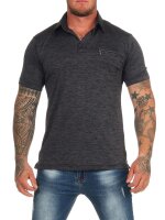 Herren Poloshirt T-Shirt Polo-Hemd Kurzarm,  Anthrazit L/52