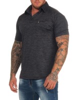 Herren Poloshirt T-Shirt Polo-Hemd Kurzarm,  Anthrazit L/52