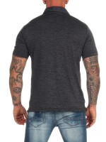 Herren Poloshirt T-Shirt Polo-Hemd Kurzarm,  Anthrazit L/52
