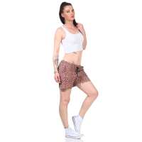 Bequeme Damen Shorts – Sommerliche Freizeit-Hotpants in vielen Farben & Prints Leo-Braun/S/36