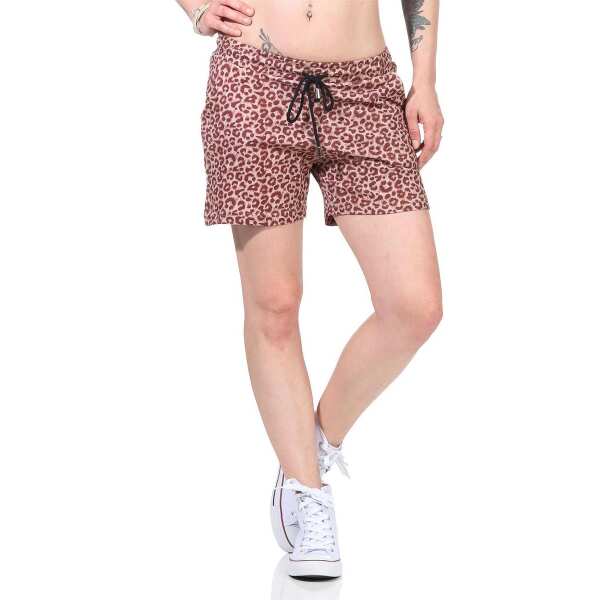 Bequeme Damen Shorts – Sommerliche Freizeit-Hotpants in vielen Farben & Prints Leo-Braun/L/40