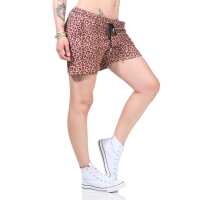 Bequeme Damen Shorts – Sommerliche Freizeit-Hotpants in vielen Farben & Prints Leo-Braun/L/40