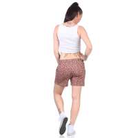 Bequeme Damen Shorts – Sommerliche Freizeit-Hotpants in vielen Farben & Prints Leo-Braun/L/40