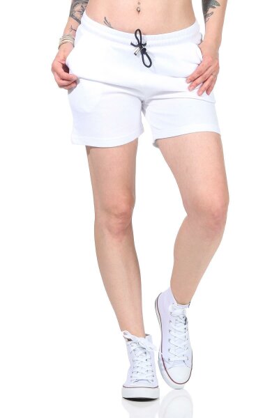 Damen Short Sommer Freizeit kurze Hose Hotpants locker; Weiß S/36