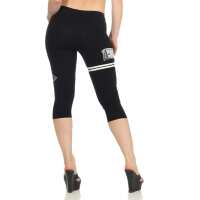 Damen Leggings 3/4 Capri viele Farben; Schwarz Colt S/36