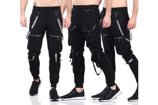 Herren Bänder Jogginghose Jogger Joggerhose Streetwear Cargo Pants Hosen