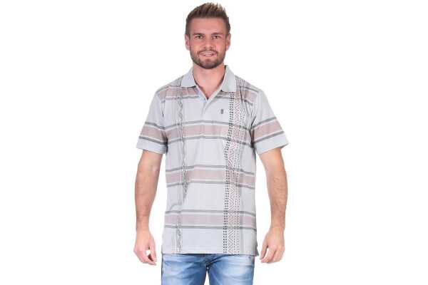 Herren Poloshirt T-shirt Polo-Hemd Kurzarm,  Hellgrau L