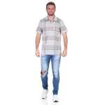 Herren Poloshirt T-shirt Polo-Hemd Kurzarm,  Hellgrau L