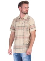 Herren Poloshirt T-shirt Polo-Hemd Kurzarm,  Beige M