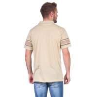 Herren Poloshirt T-shirt Polo-Hemd Kurzarm,  Beige XXL