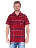 Herren Poloshirt T-shirt Polo-Hemd Kurzarm,  Dunkelrot XL
