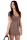 Longshirt Shirt Top Mini Kleid V-Ausschnitt; Cappuccino L/XL