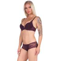 Push-up-BH mit Panty Set, Weinrot 80 Cup B