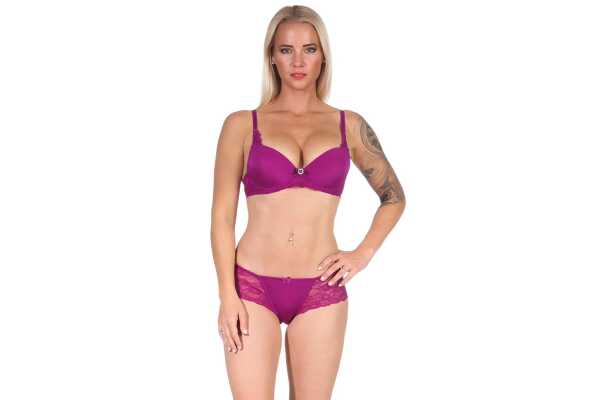 Push-up-BH mit Panty Set, Violett 80 Cup C